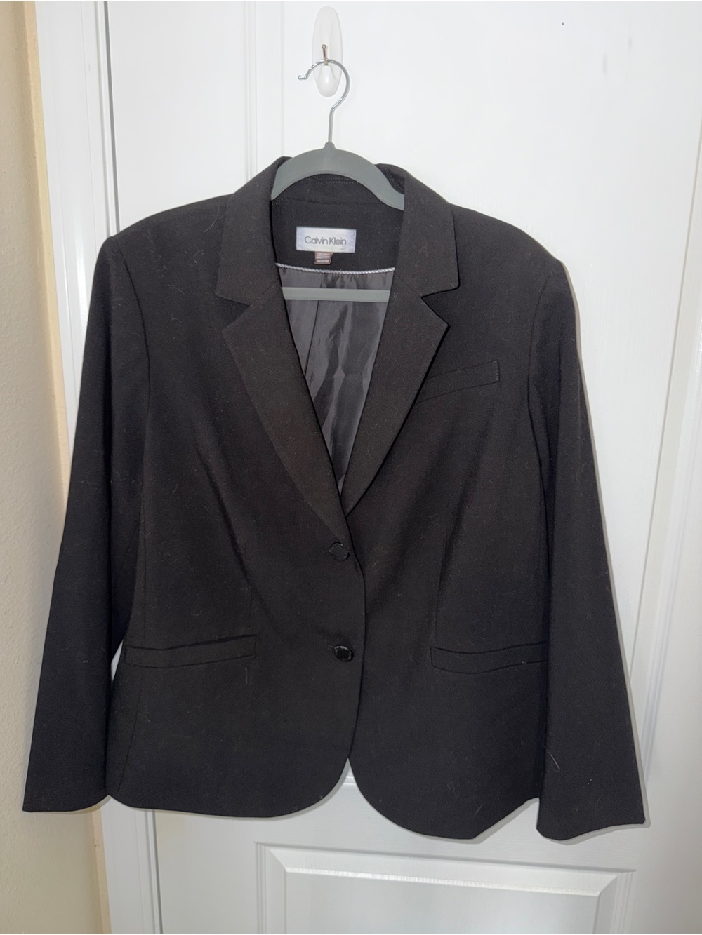 Calvin Klein Women's Black Classic Two-Button Blazer
